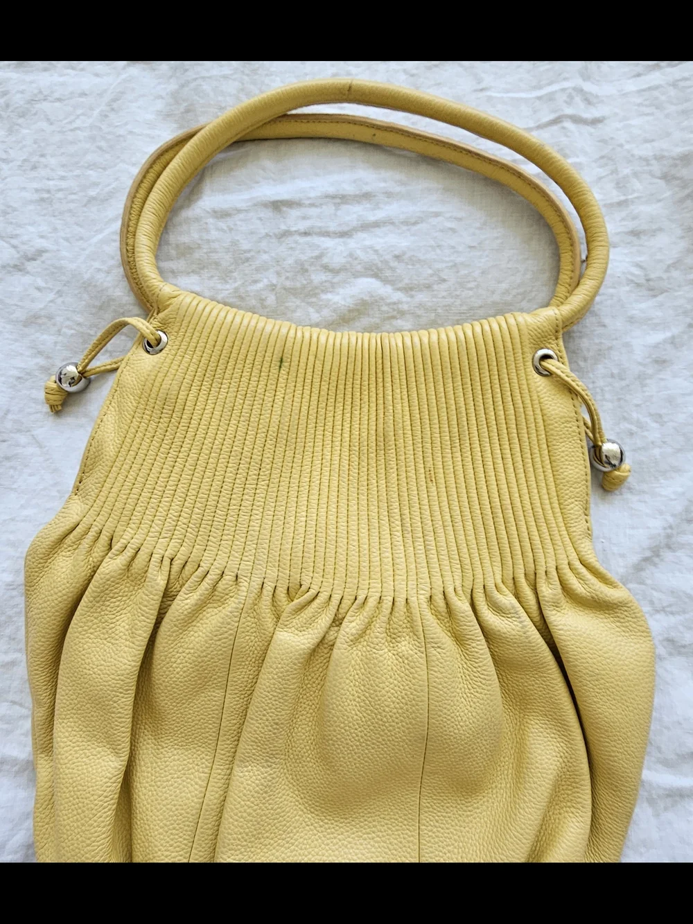 Bodhi Yellow Gathered Bag with Shoulder Strap - Picture 6 of 12
